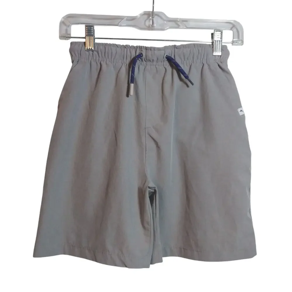 Tommy Bahama Active Boys Youth Gray Swim Shorts Elastic Waist Size L 10/12